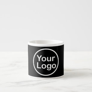 Taza De Espresso Añadir su propio logotipo Fondo negro