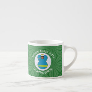 Taza De Espresso Ángel de la bandera de Aruba Navidad Personalizado