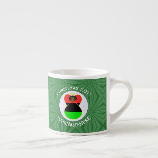 Taza De Espresso Ángel de Navidades norteamericanos de la diáspora  (Derecha)