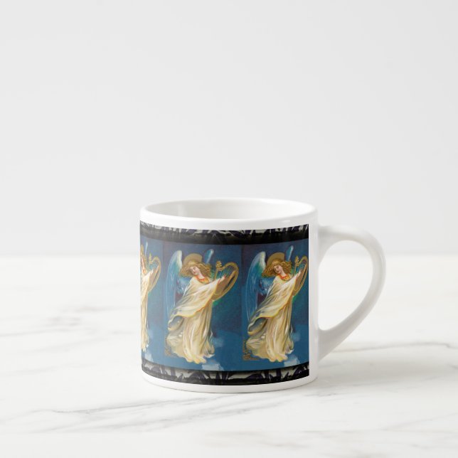 Taza De Espresso Ángel Jugando Música En Un Arpa (Derecha)