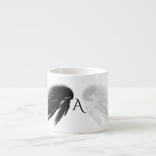 Taza De Espresso ANGEL WINGS Monograma 'Sólo mitad del mal' Gracios