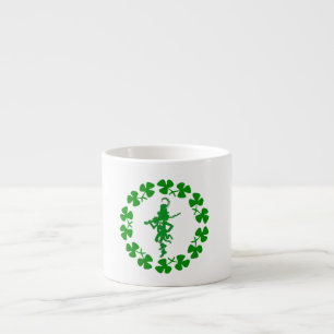 Taza De Espresso Anillo Espres del trébol del Leprechaun del día 