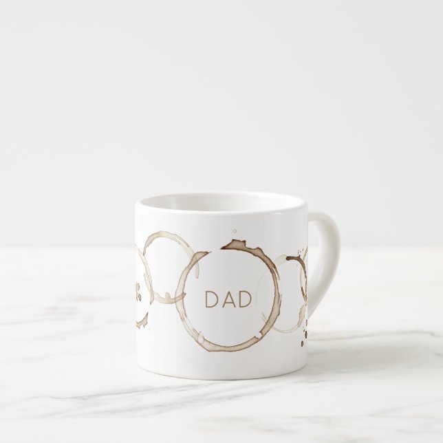 Taza De Espresso Anillos de CAFÉ DAD Padres Blancos Día Diversión (Derecha)