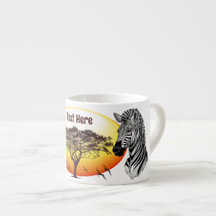 Taza De Espresso Animal silvestre de la sabana africana cebra