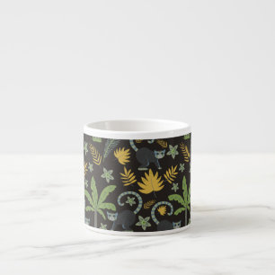 Taza De Espresso Animales tropicales patrón sin soldadura árbol de