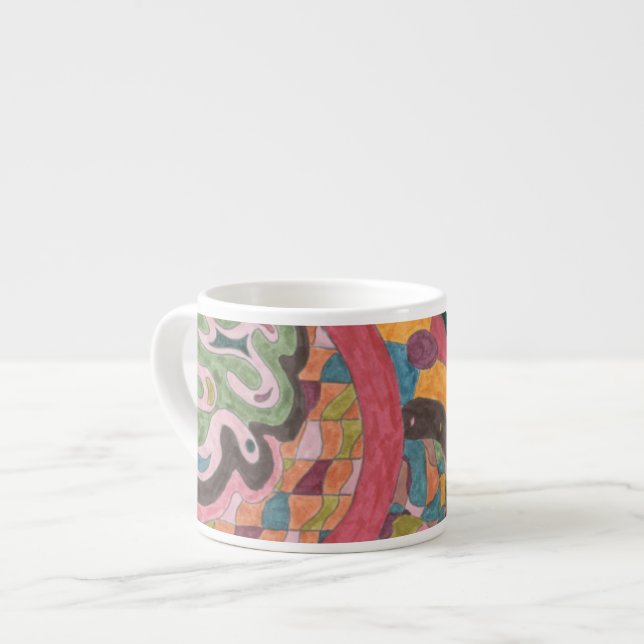 Taza De Espresso "Ánimo Rosa" Resumen (Izquierda)