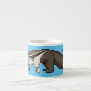 Taza De Espresso Anteater feliz personalizado ilustracion