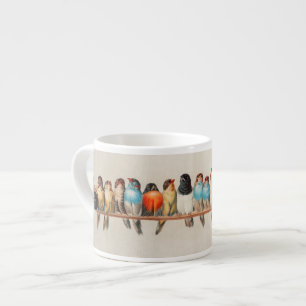Taza De Espresso Antigua Perca de las Aves Hector Giacomelli