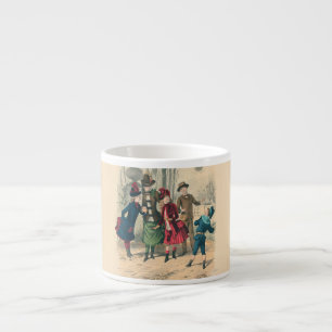 Taza De Espresso Antiguo juego de pelota de niños victorianos de 18