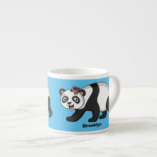 Taza De Espresso Aoso panda alegre y lindo con personalizado de flo
