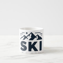 Taza De Espresso Apres Ski Club Mountain Logo - Custom Mens Winter 