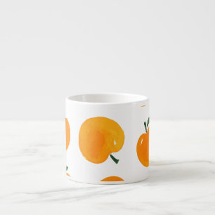 Taza De Espresso Apricots Acuarela Vintage de fondo blanco