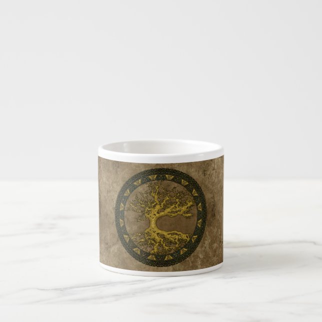 Taza De Espresso Árbol antiguo de la vida (Frente)