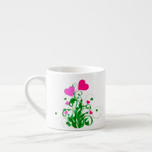 Taza De Espresso Árbol de corazones de amor