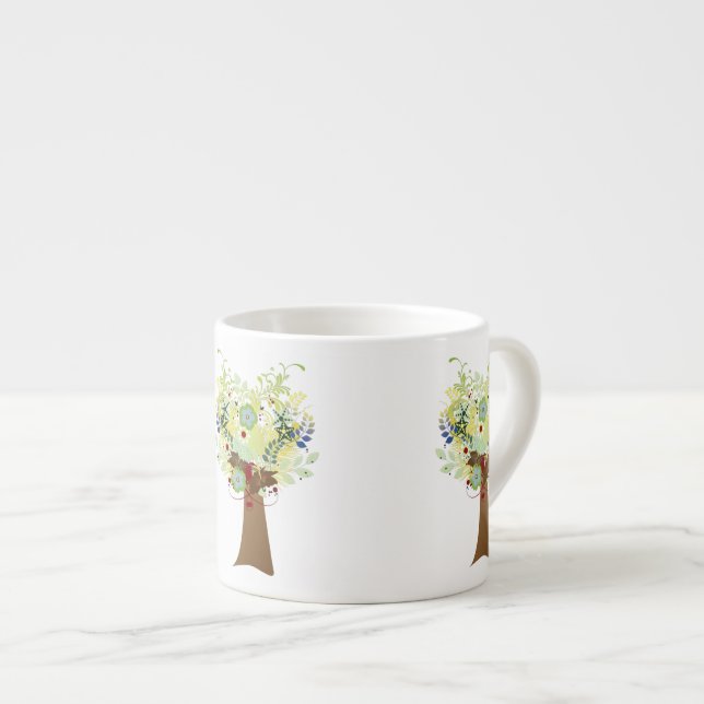 Taza De Espresso Árbol de flores (Derecha)
