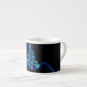 Taza De Espresso Árbol de Navidad estilizado y brillante de Slipper