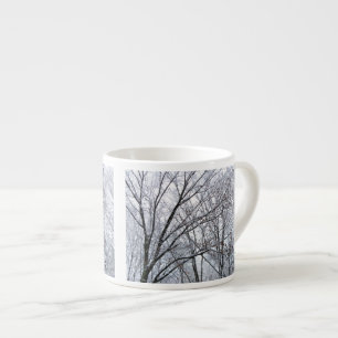Taza De Espresso Árbol de roble recubierto de nieve