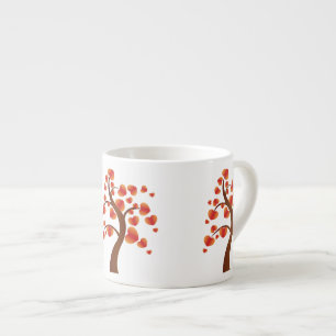 Taza De Espresso Árbol del corazón rojo