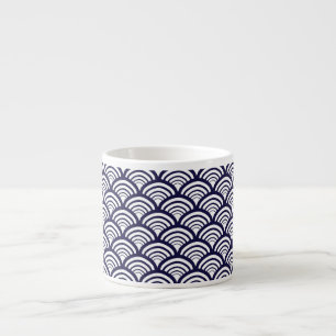 Taza De Espresso Arco de vieira Art Deco geométrico azul marino pro