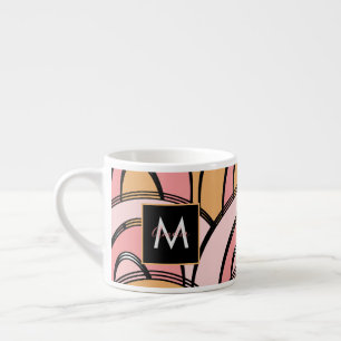 Taza De Espresso Arcoíris divertidos patrón naranja rosa