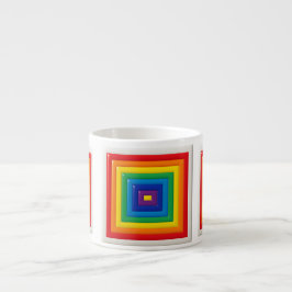 Taza De Espresso Arcoíris Hipnótico Cuadrado