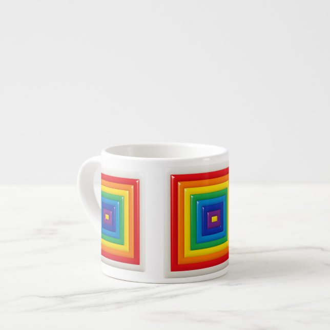 Taza De Espresso Arcoíris Hipnótico Cuadrado (Izquierda)
