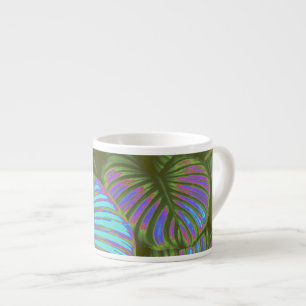 Taza De Espresso Arcoiris Hojas Tropicales Espresso Mug