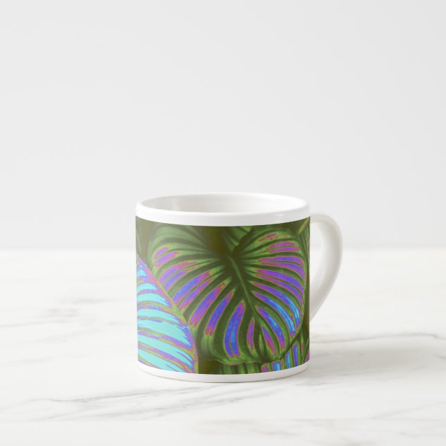 Taza De Espresso Arcoiris Hojas Tropicales Espresso Mug (Derecha)