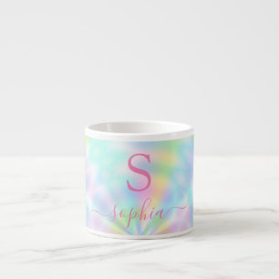 Taza De Espresso Arcoiris irlandés holográfico personalizado