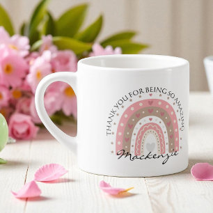 Taza De Espresso Arcoiris Personalizado Añadir Mensaje Y Nombre