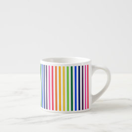 Taza De Espresso Arcoiris y rayas blancas
