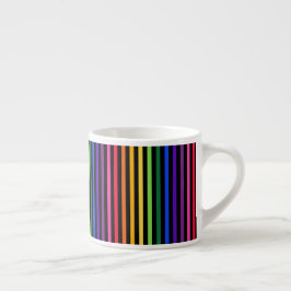 Taza De Espresso Arcoiris y rayas negras