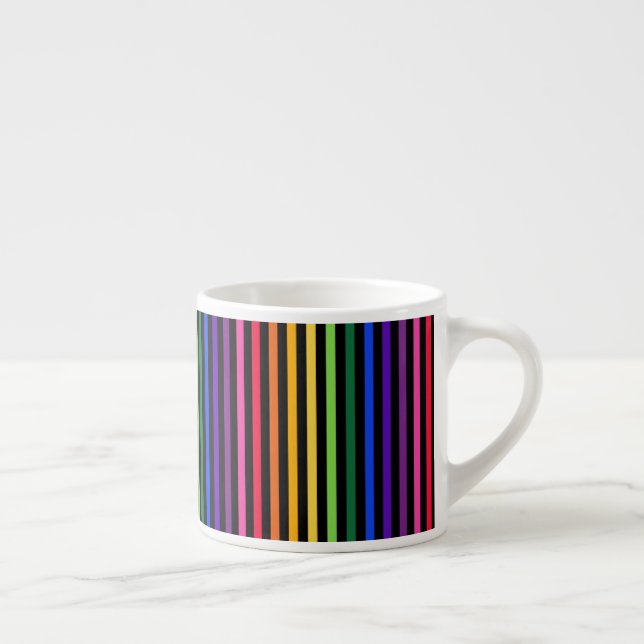 Taza De Espresso Arcoiris y rayas negras (Derecha)
