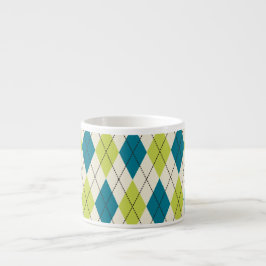 Taza De Espresso Argyle azul y verde