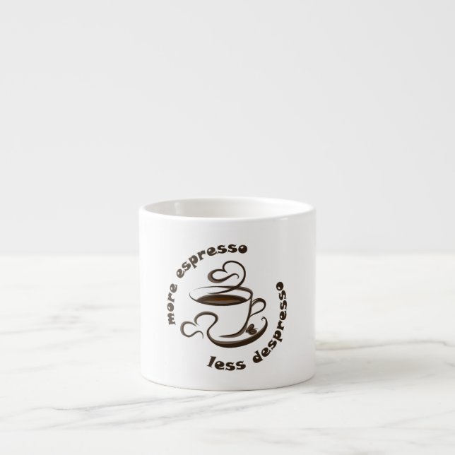 Taza De Espresso Aroma de Positividad: Más Espresso, Menos Depresso (Frente)