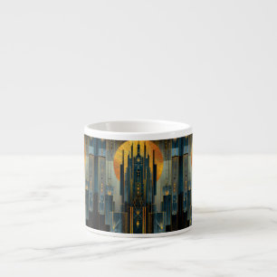 Taza De Espresso Arquitectura Decográfica De Noche