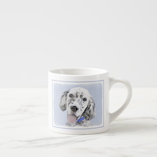Taza De Espresso Arreglo de inglés azul Belton Pintura de perro (Derecha)