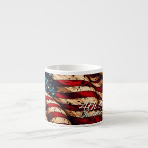 Taza De Espresso Arte de bandera estadounidense vintage para el 4 d