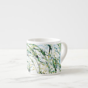 Taza De Espresso Arte de diseño de brotes de flores naturales de ve
