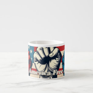 Taza De Espresso Arte de Haz América Libre de Nuevo