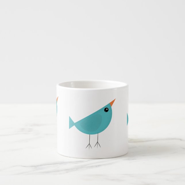 Taza De Espresso Arte de naturaleza de pájaro caprichoso adorable (Frente)