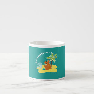 Taza De Espresso Arte de playa tropical amo los carpinchos