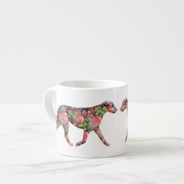 Taza De Espresso Arte de Valentine Irish Wolfhound (Izquierda)