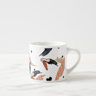 Taza De Espresso Arte de Verano Tropical de Aves Tucán