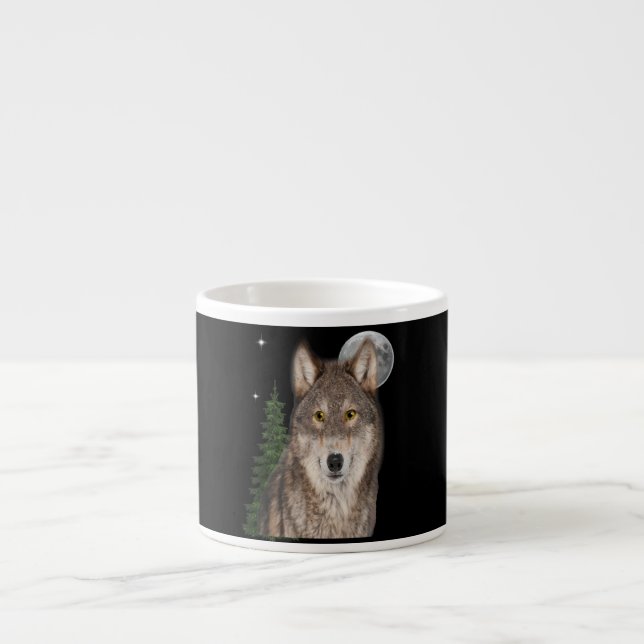 Taza De Espresso Arte de Wolf (Frente)