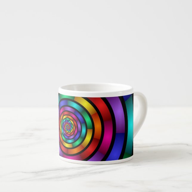 Taza De Espresso Arte fractal moderno y psicodélico (Derecha)
