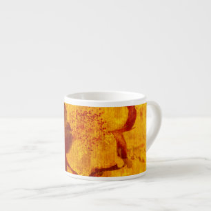 Taza De Espresso Arte gráfico digital con flor amarillo rojo