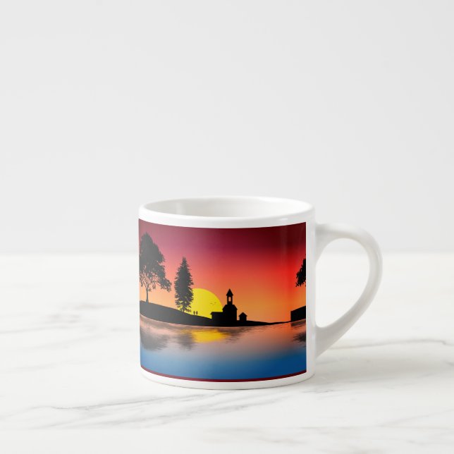 Taza De Espresso Artes de los lagos Naturales Pareja de Arte de Sil (Derecha)