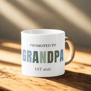 Taza De Espresso Ascendido al abuelo EST 2025   Nuevo abuelo