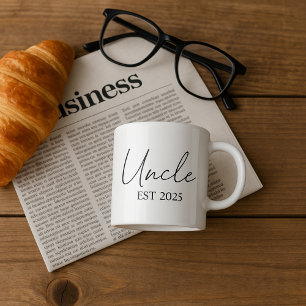 Taza De Espresso Ascendido al tío EST 2025   Regalo minimalista